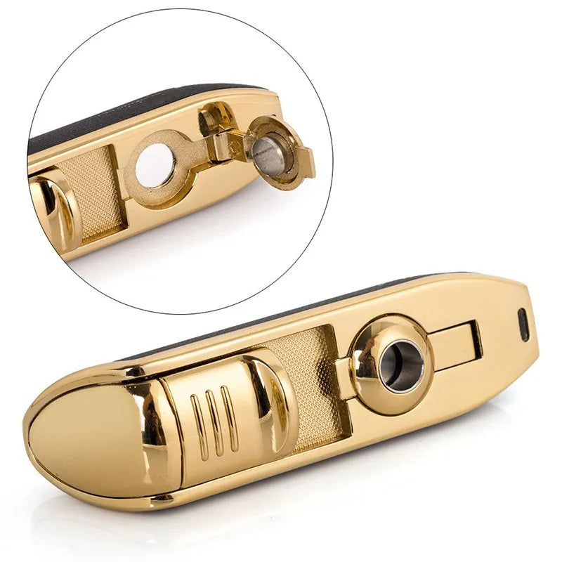 New COHIBA Metal Cigar Lighter 3 Jet Blue Flame Turbo Torch Windproof Lighter Portable Igniter With Cigar Punch Tool Men Gift