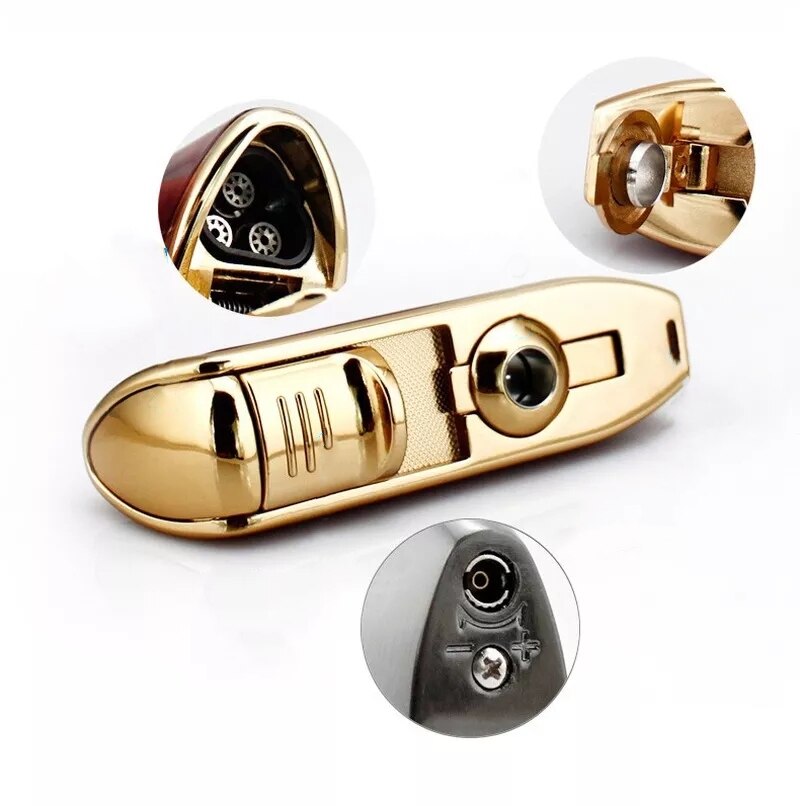 New COHIBA Metal Cigar Lighter 3 Jet Blue Flame Turbo Torch Windproof Lighter Portable Igniter With Cigar Punch Tool Men Gift